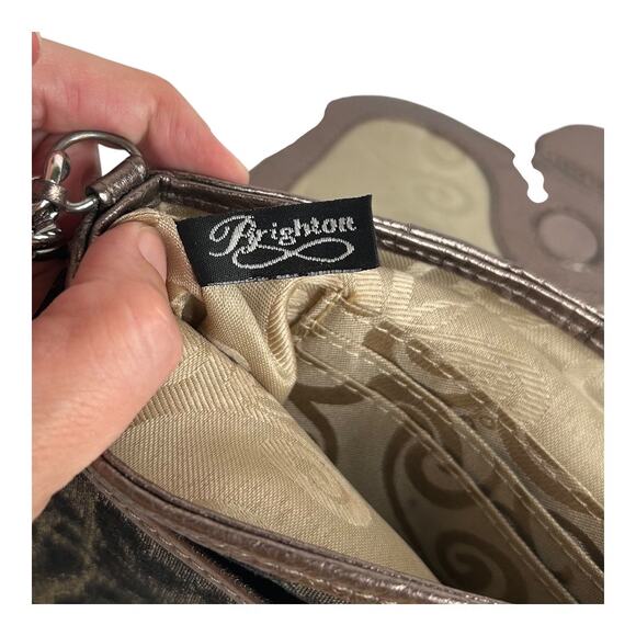 Brighton Leopard Print Chain Strap Small Crossbody Bag - Picture 9 of 13